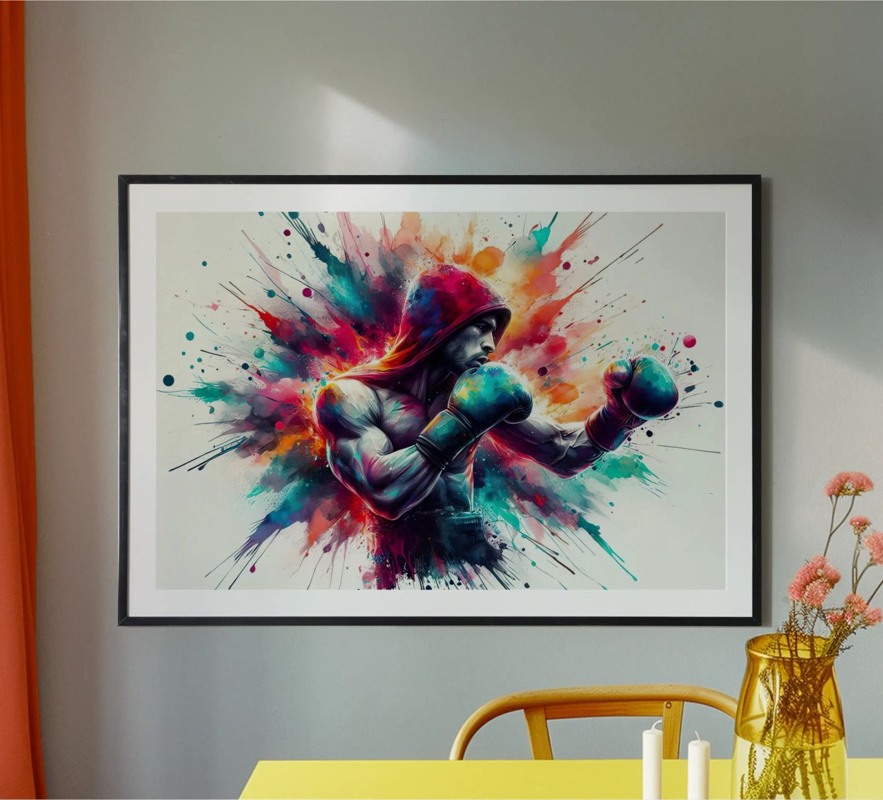Boxer in Aquarell Poster von ARTVI-SHOP