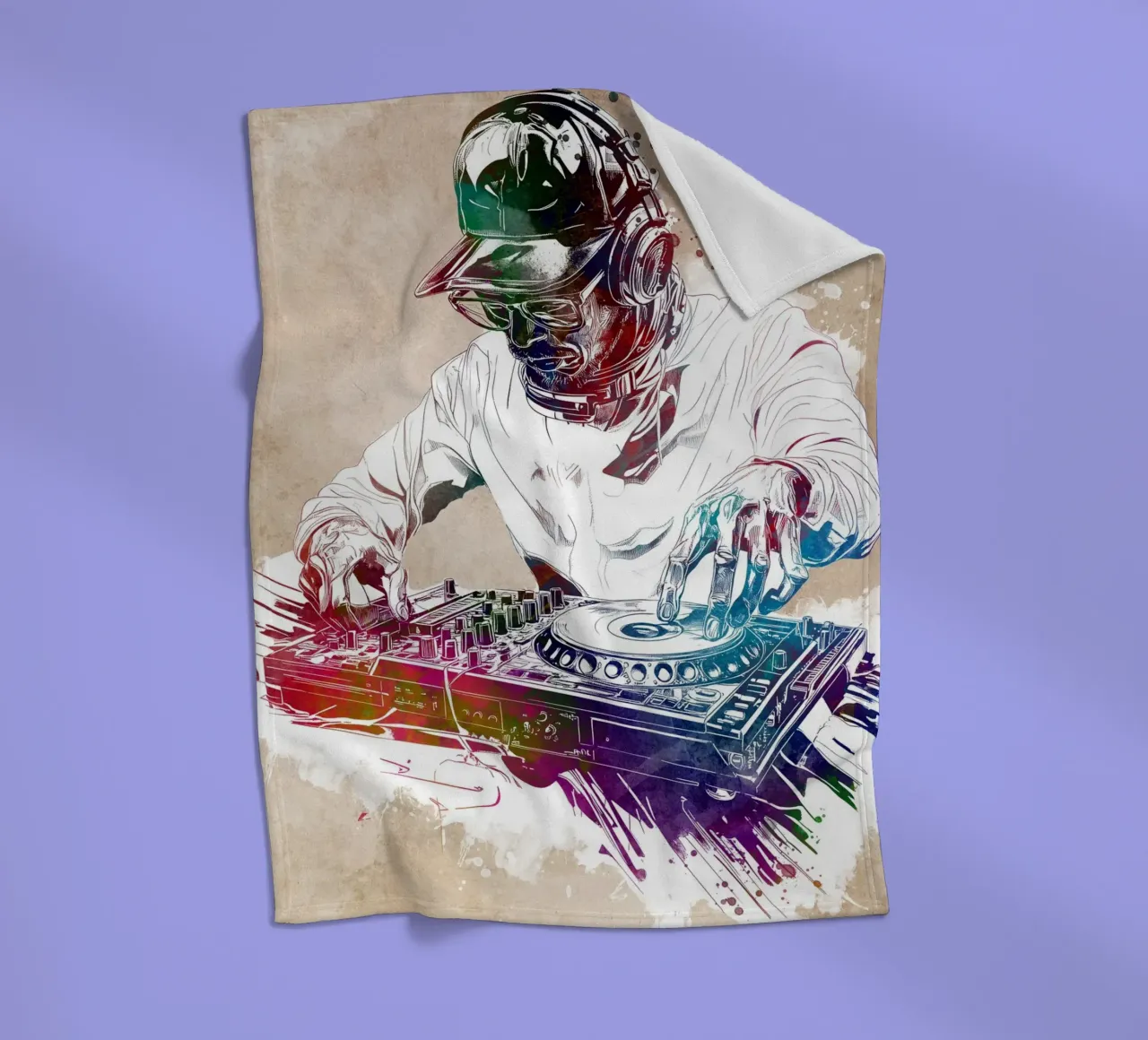 DJ Boy Musik Kunst Fleecedecke von Justyna Jaszke JBJart