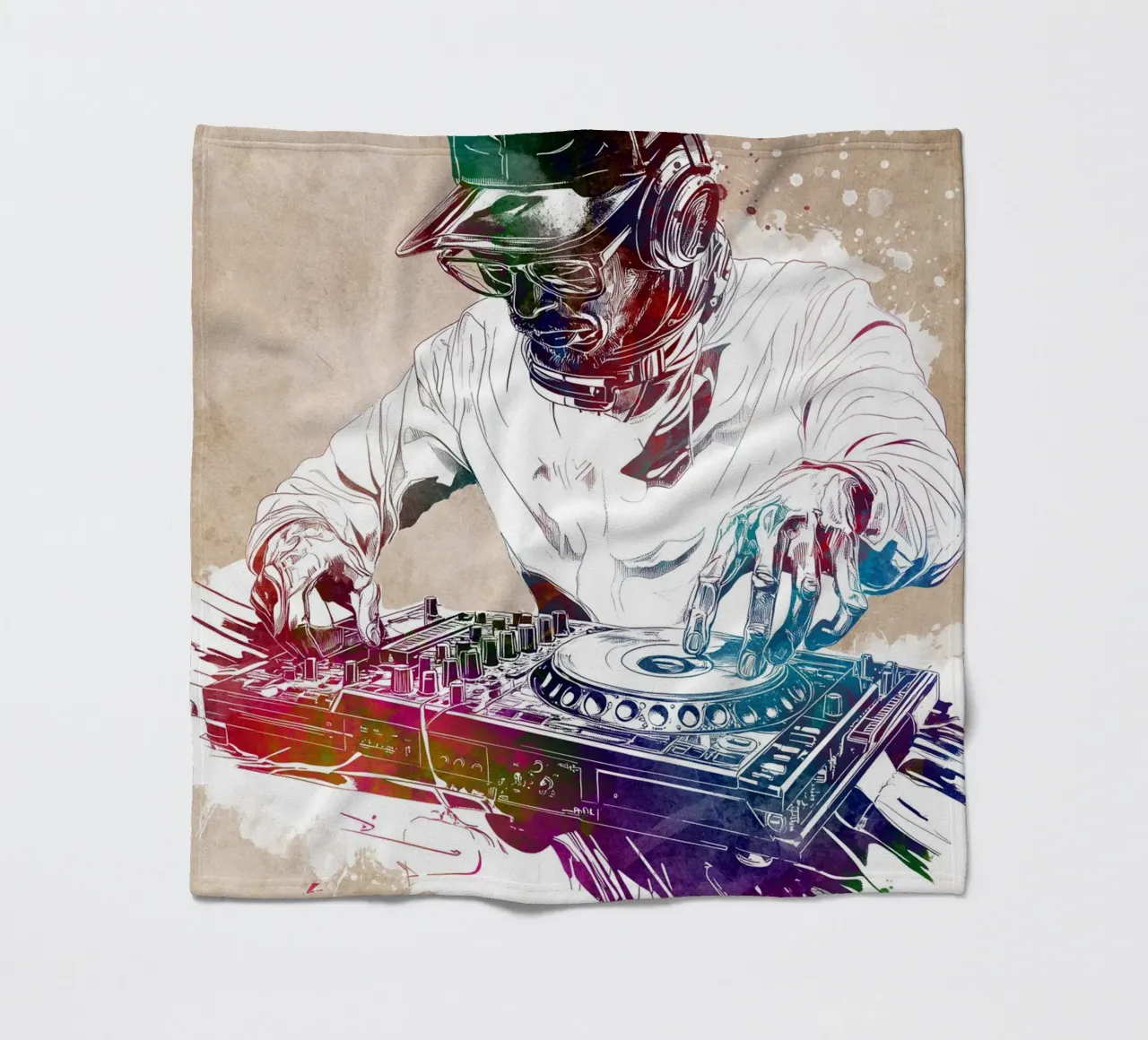 DJ Boy Musik Kunst Fleecedecke von Justyna Jaszke JBJart