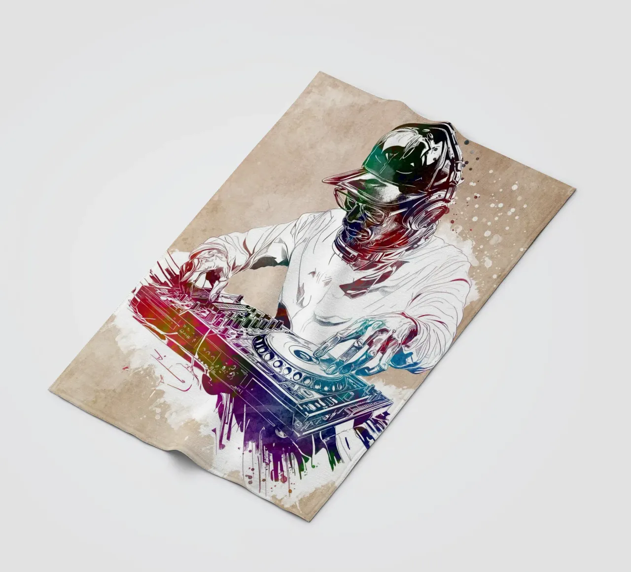 DJ Boy Musik Kunst Fleecedecke von Justyna Jaszke JBJart