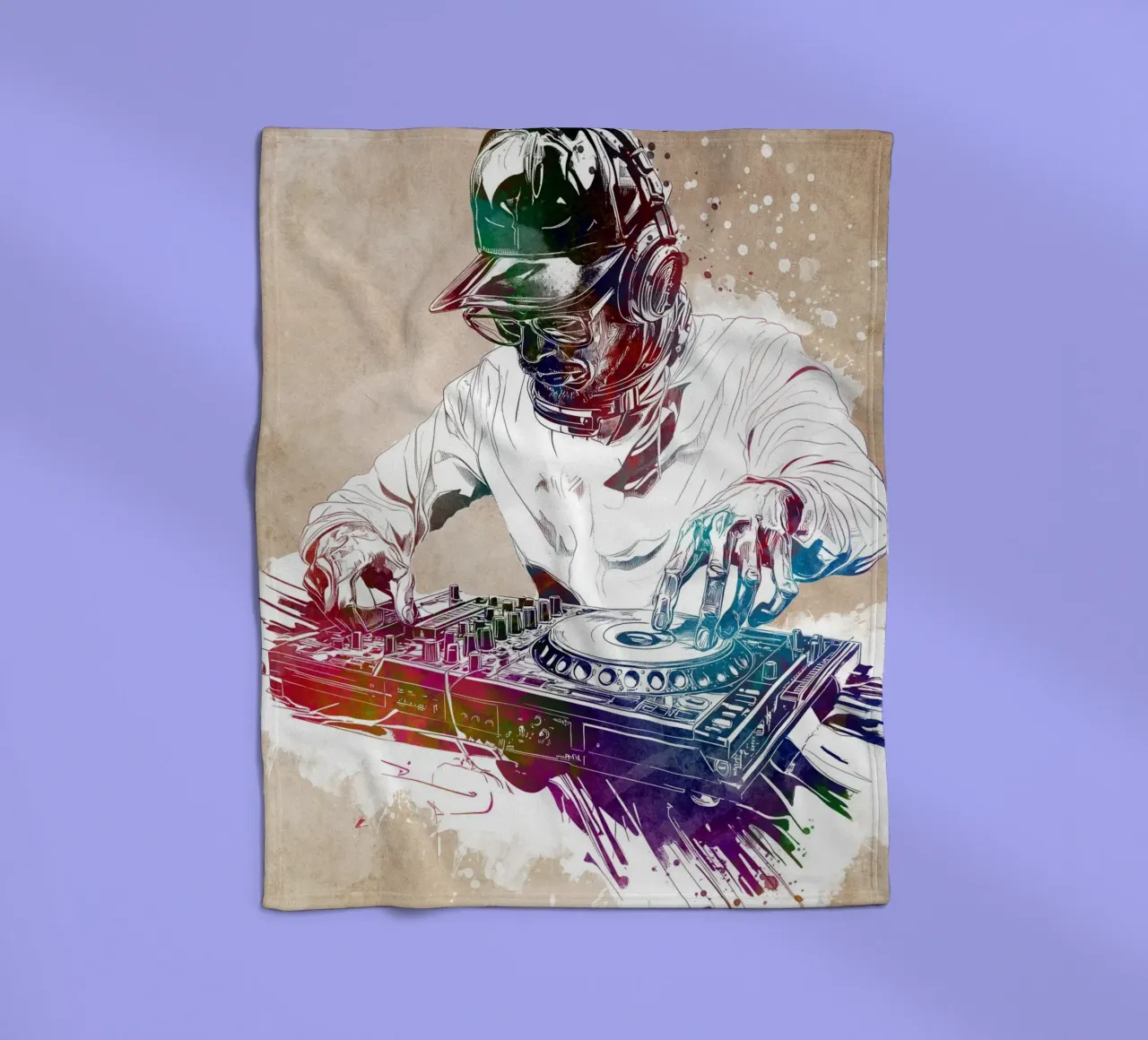 DJ Boy Musik Kunst Fleecedecke von Justyna Jaszke JBJart