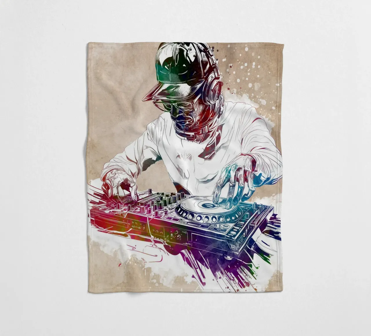 DJ Boy Musik Kunst Fleecedecke von Justyna Jaszke JBJart
