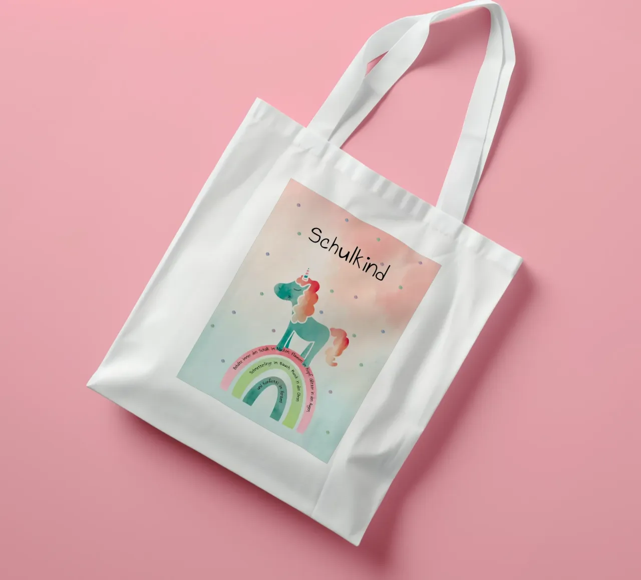 Schulkind - Einhorn borsa in juta da maramirage