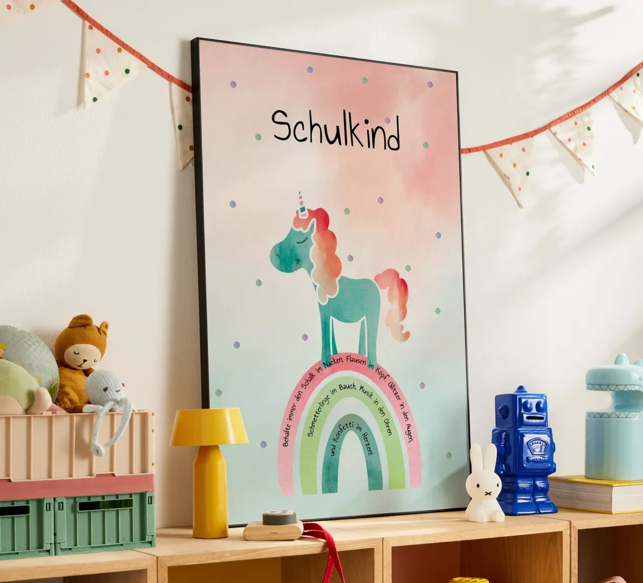 Schulkind - Einhorn alluminio dibond da maramirage