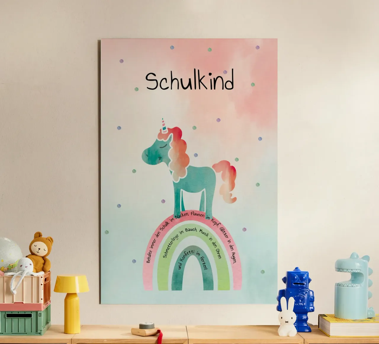 Schulkind - Einhorn alluminio dibond da maramirage