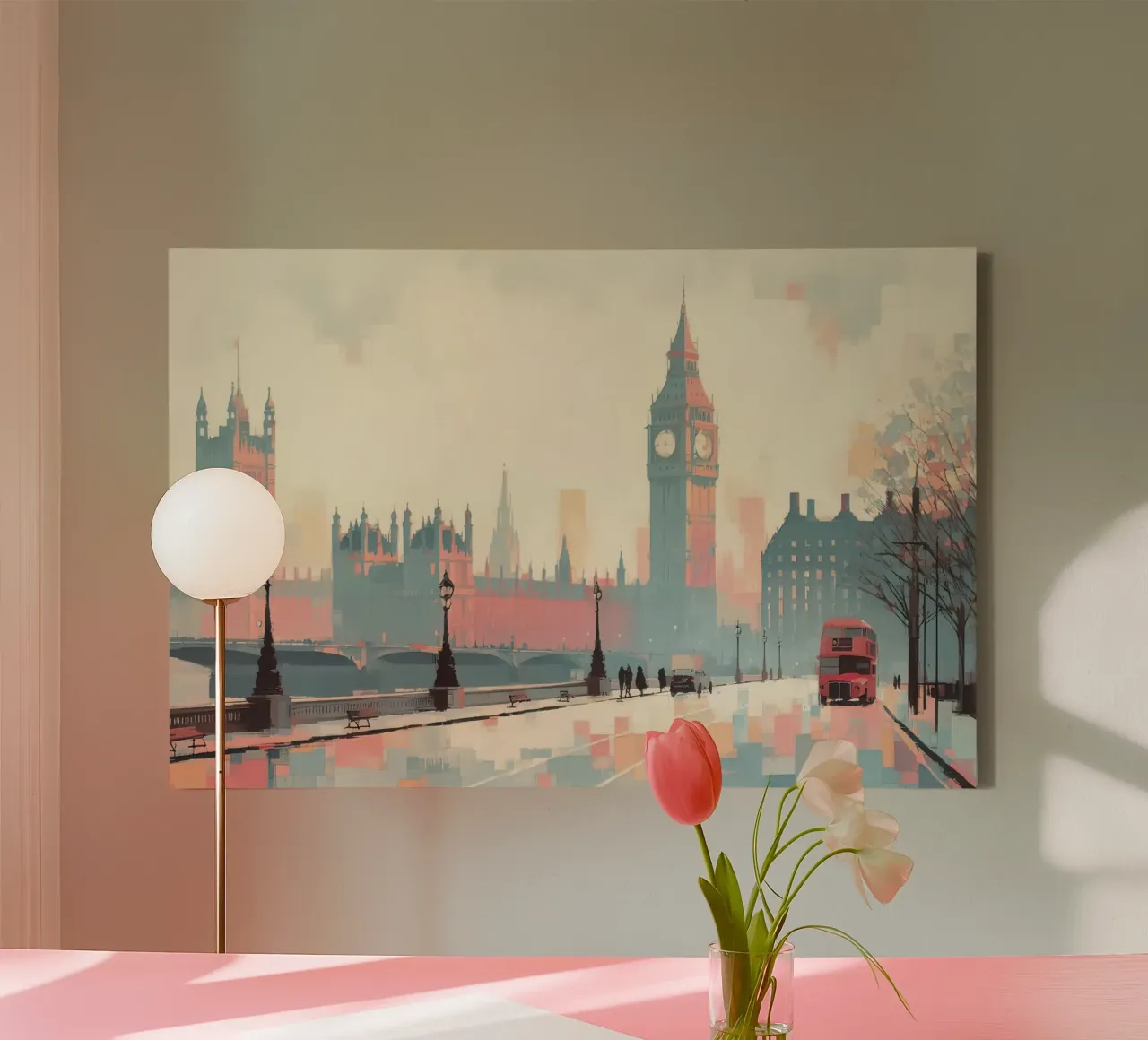 London pastel color tela con Cornice a cassetta da 🎁 ARTVI-SHOP