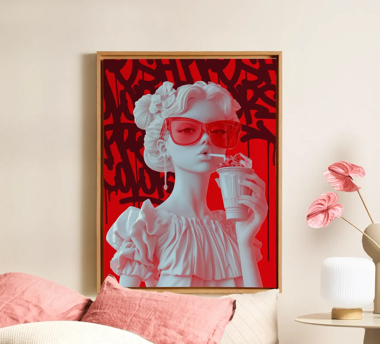 Cherry sips tela con Cornice a cassetta da Dikhotomy