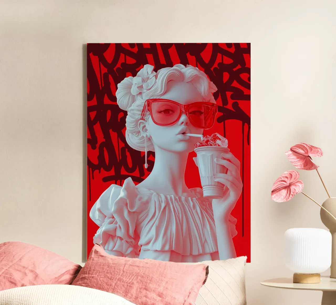 Cherry sips tela con Cornice a cassetta da Dikhotomy