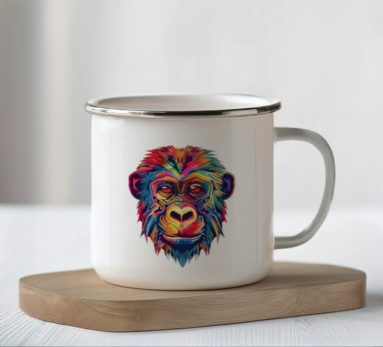 Babbuino Tatoo tazza in smalto da Animal Portraits