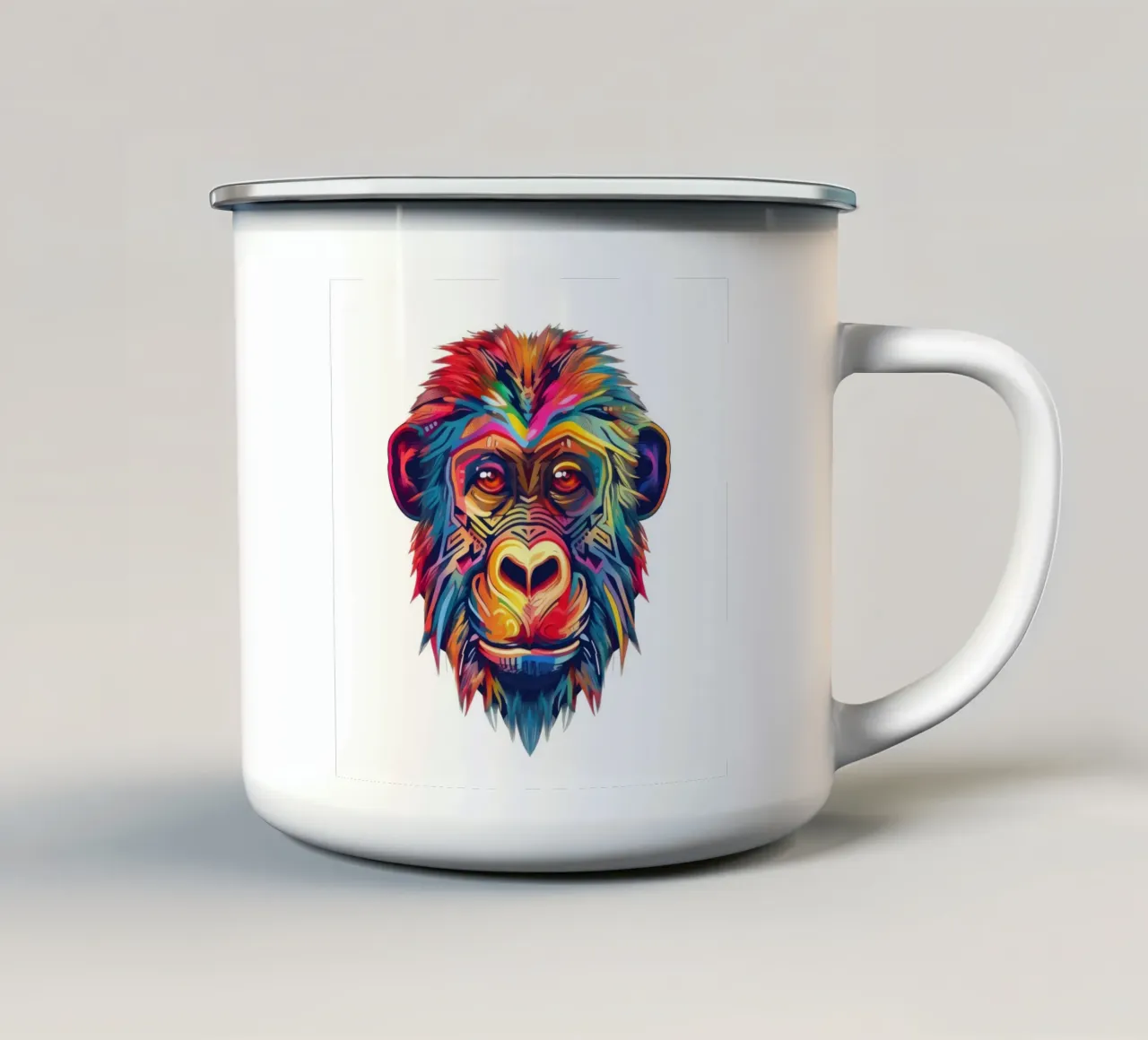 Babbuino Tatoo tazza in smalto da Animal Portraits