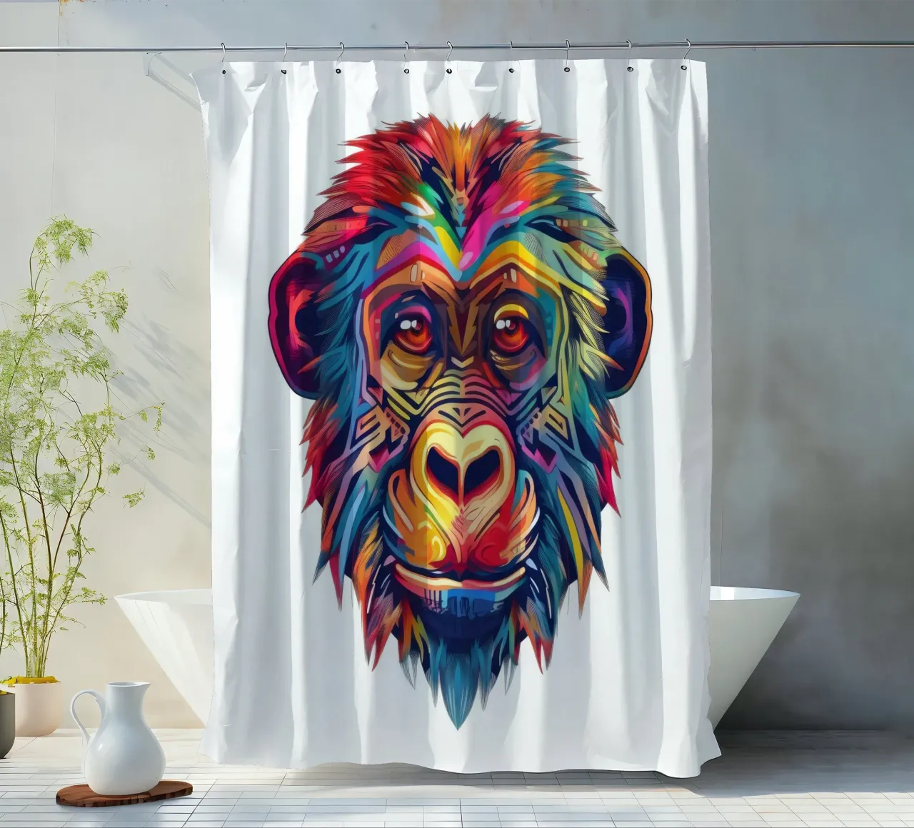 Babbuino Tatoo tenda da doccia da Animal Portraits