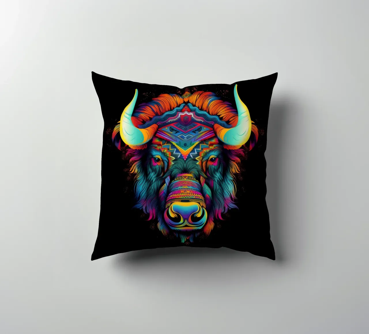 Bisonte Tatoo cuscino da Animal Portraits