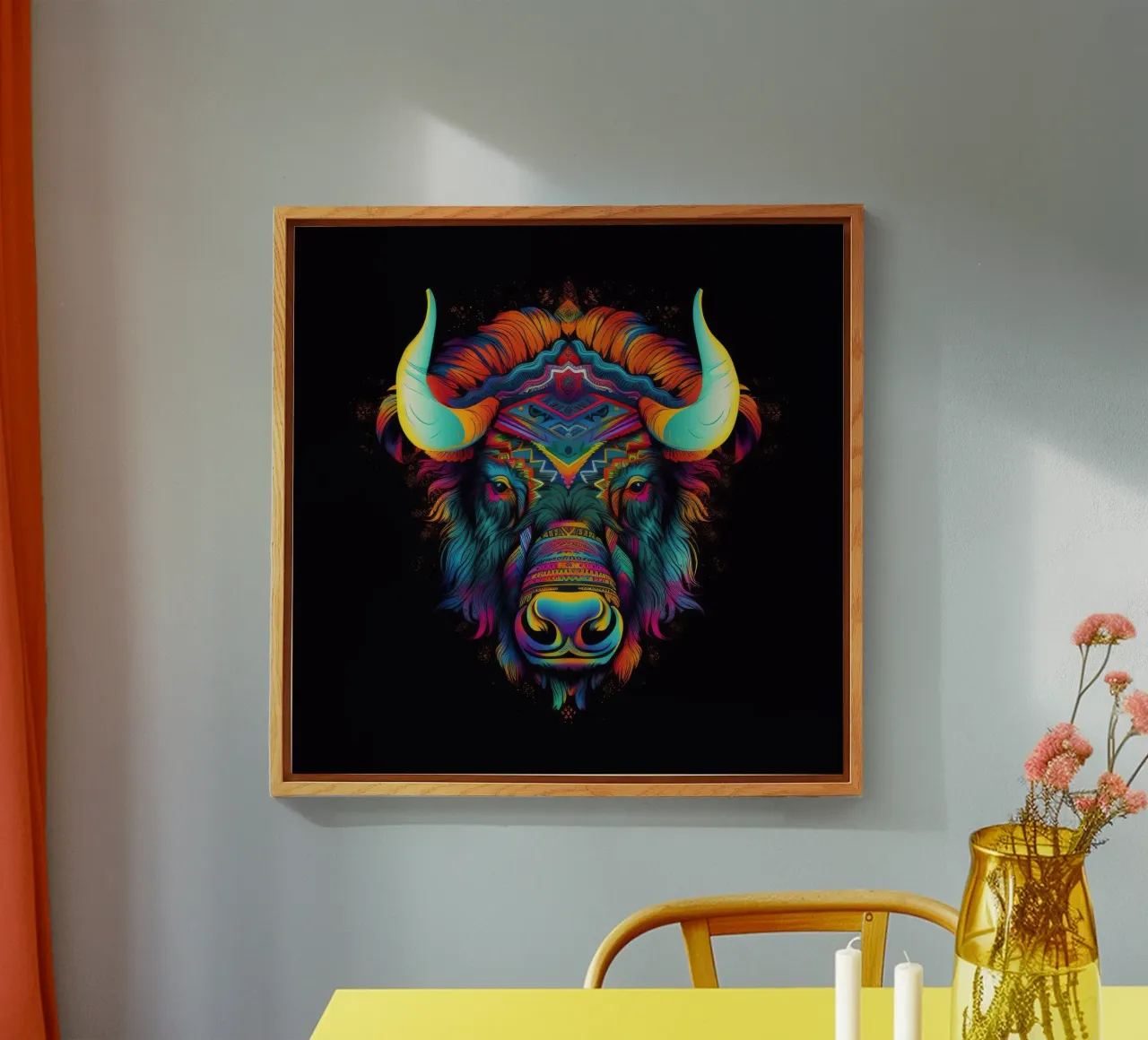 Bisonte Tatoo plexiglass da Animal Portraits