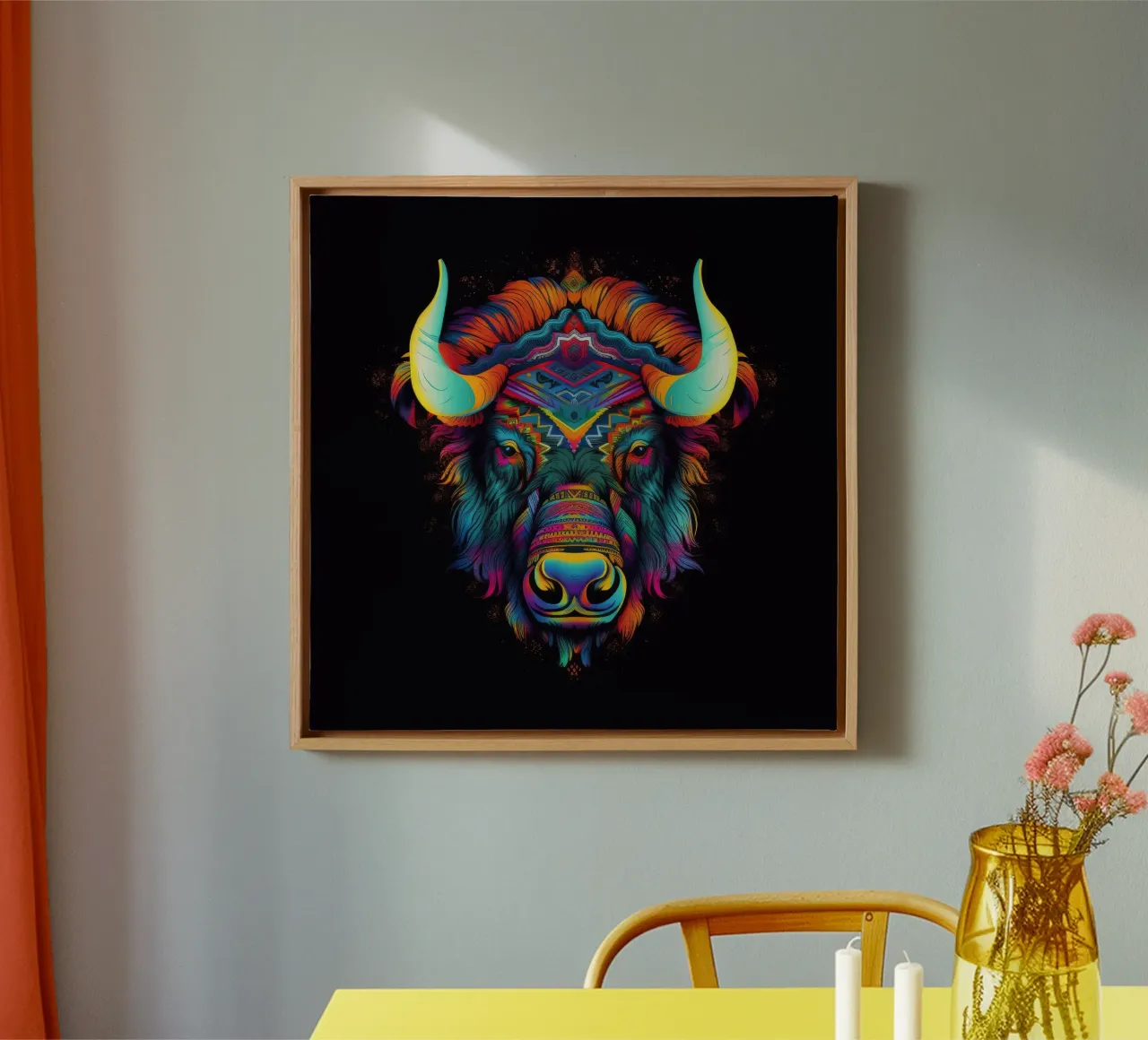 Bisonte Tatoo tela da Animal Portraits