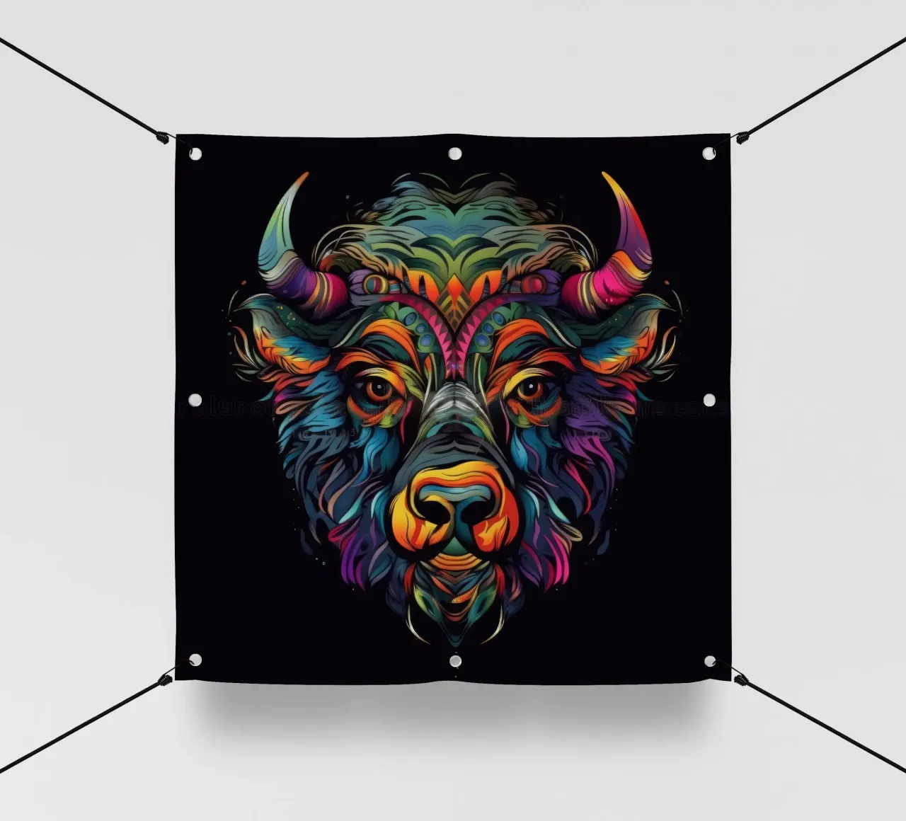 Bisonte Tatoo telo in pvc da Animal Portraits