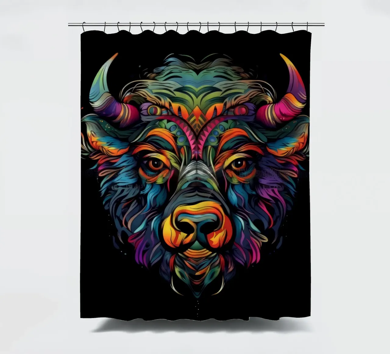 Bisonte Tatoo tenda da doccia da Animal Portraits