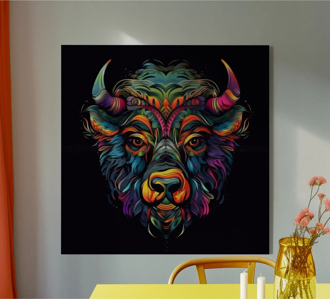 Bisonte Tatoo plexiglass da Animal Portraits