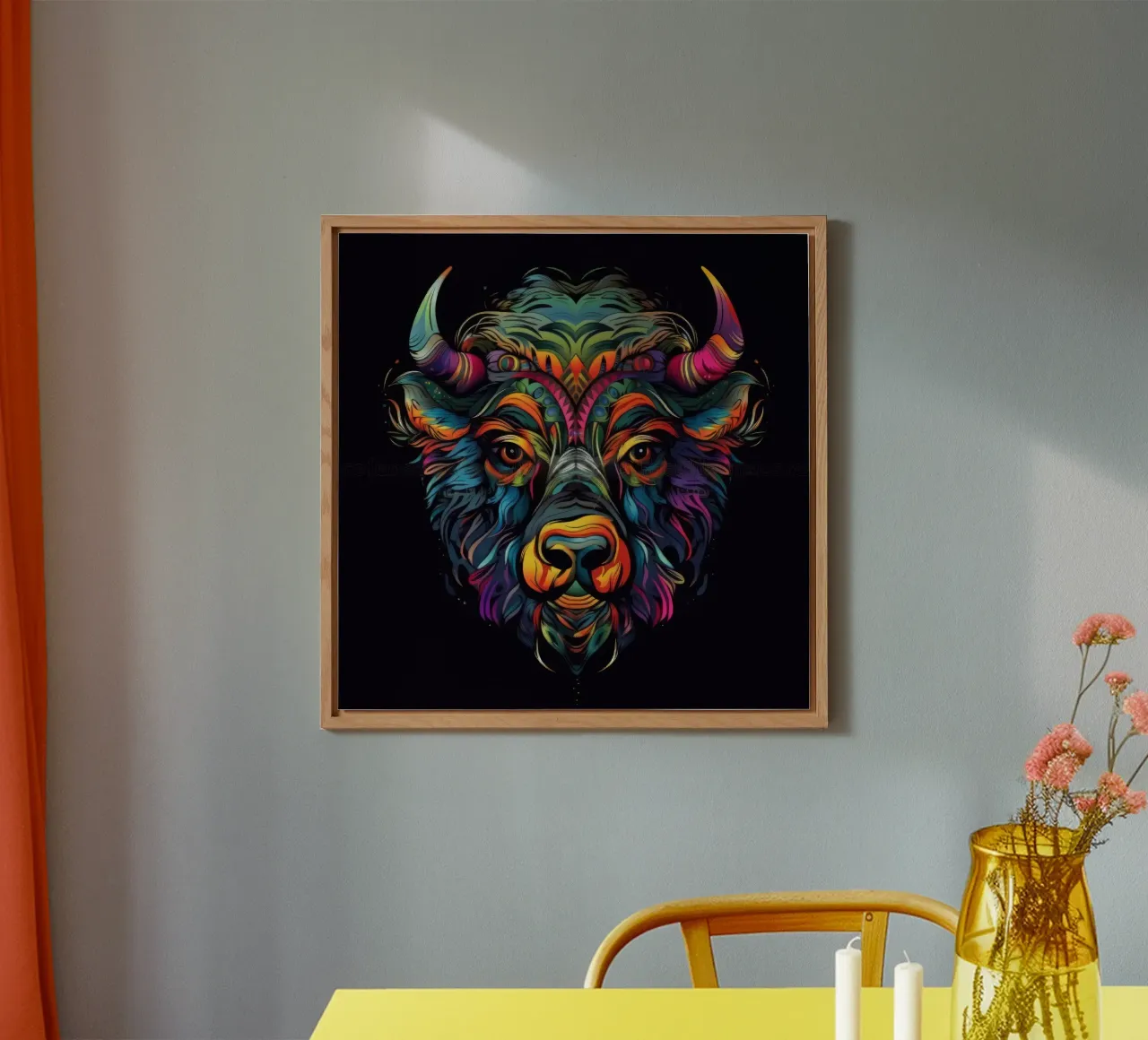 Bisonte Tatoo alluminio dibond da Animal Portraits