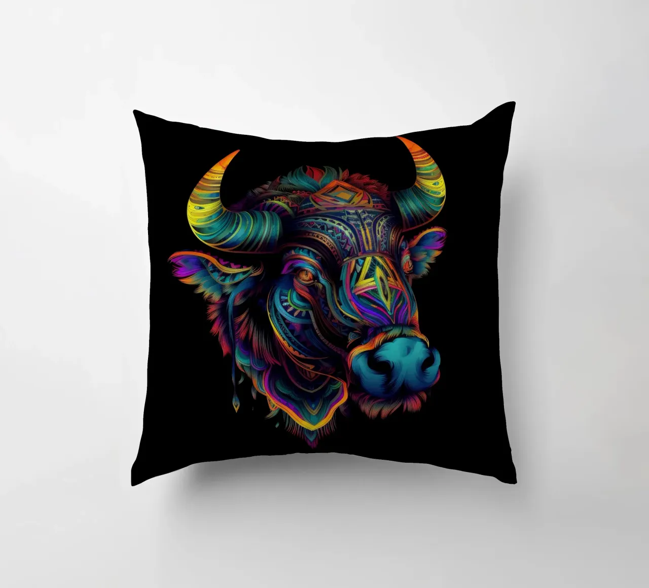 Bisonte Tatoo cuscino da Animal Portraits