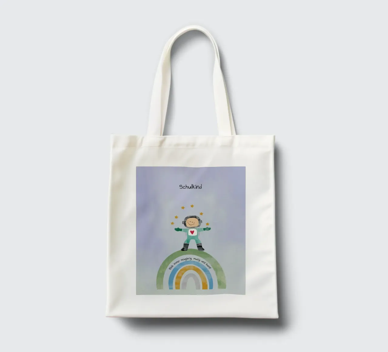 Schulkind - kleiner Astronaut borsa in juta da maramirage