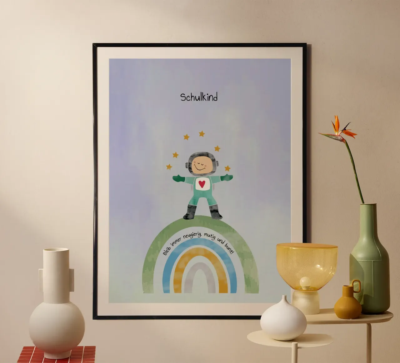 Schulkind - kleiner Astronaut carta hahnemühle da maramirage