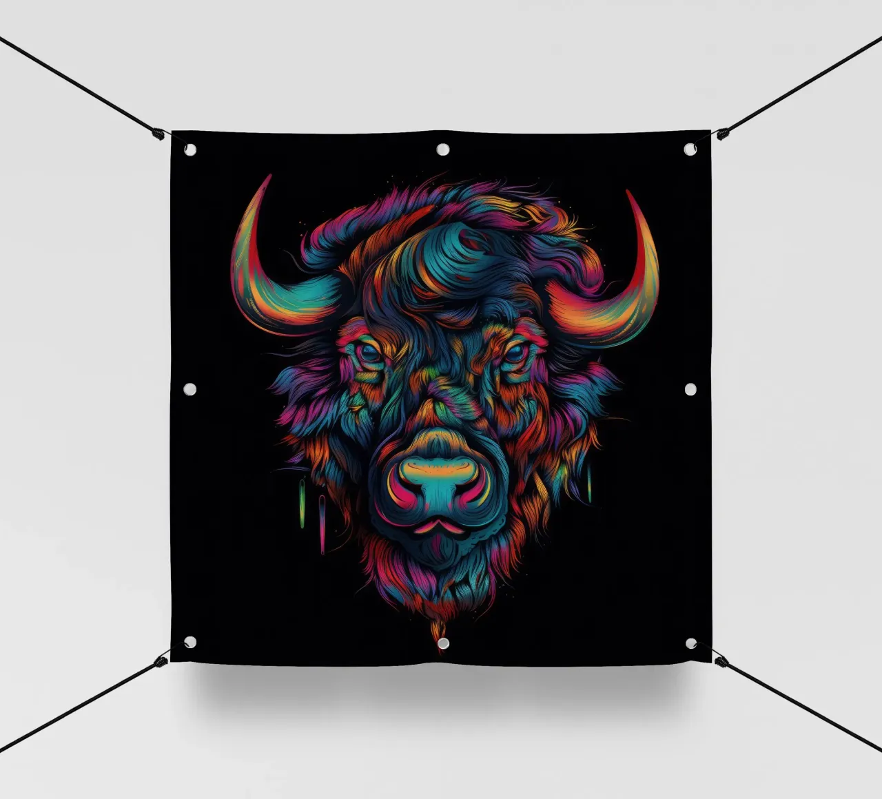 Bisonte Tatoo telo in pvc da Animal Portraits