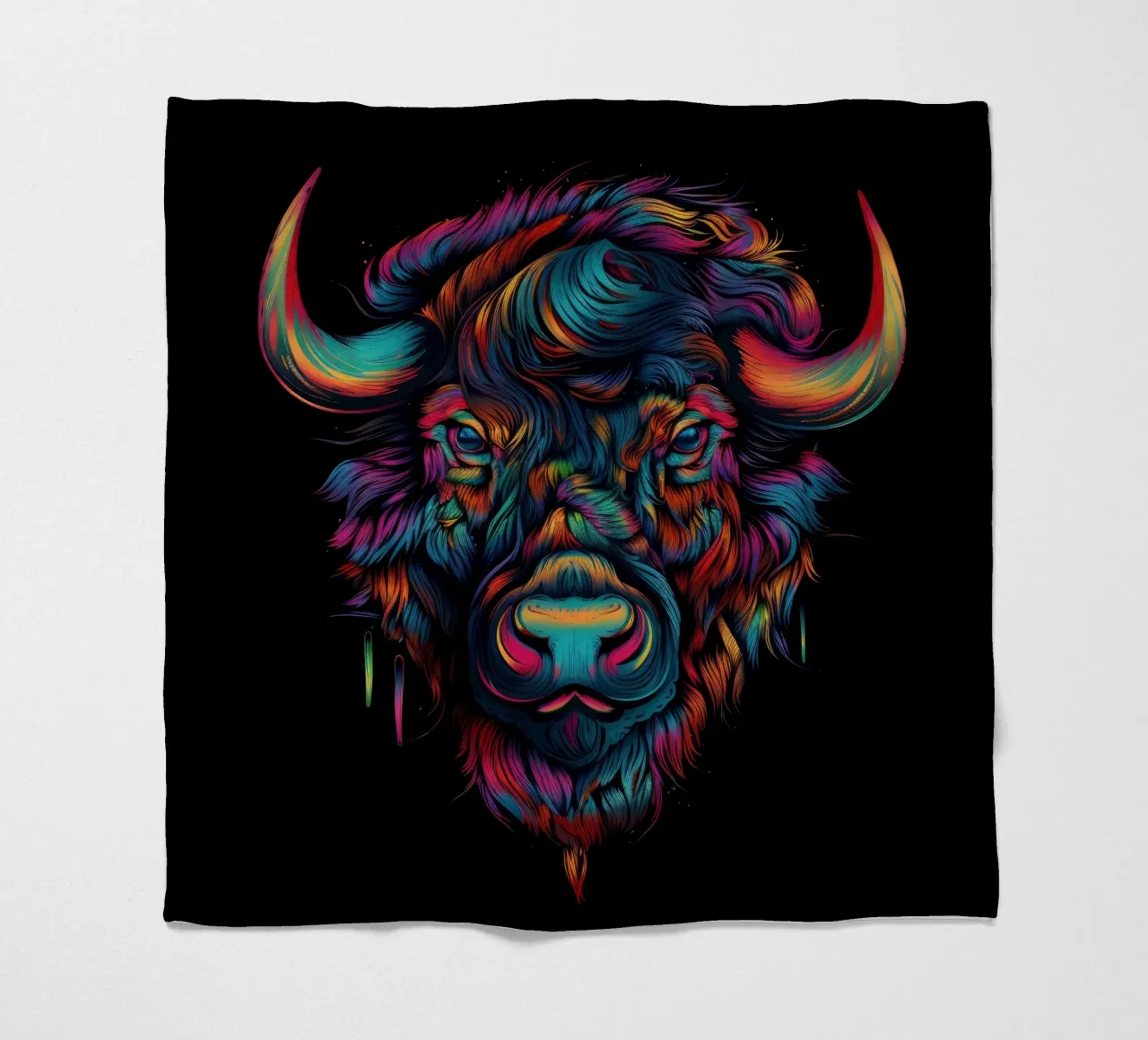 Bisonte Tatoo coperta in pile da Animal Portraits