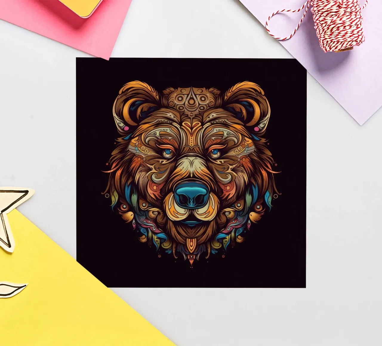 Tatoo Braunbär Sticker von Animal Portraits