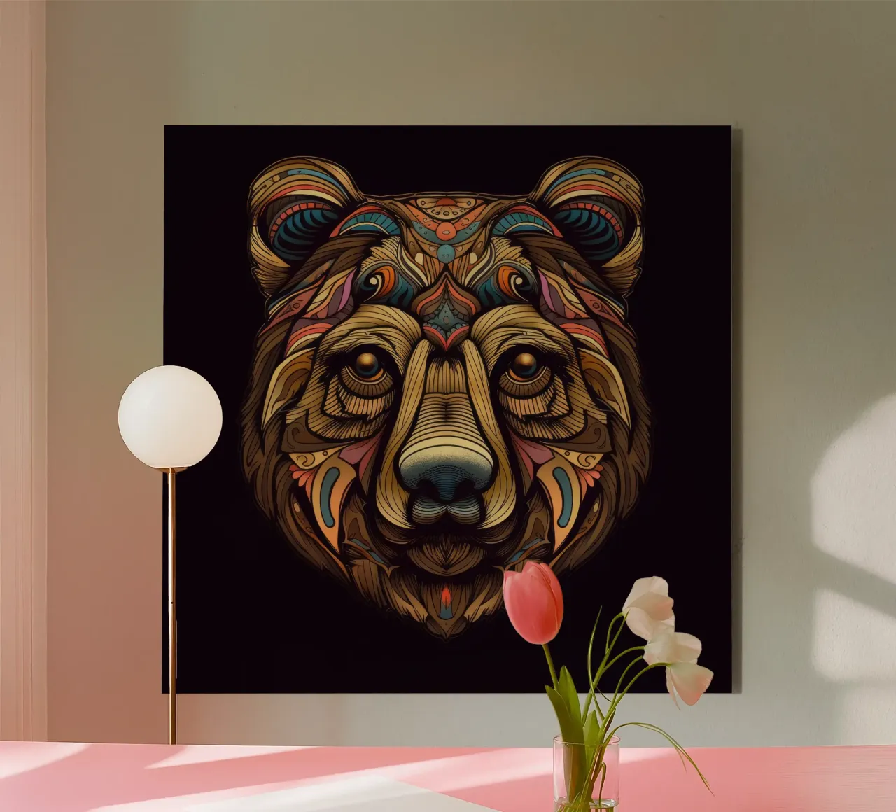 Tatoo Orso Marrone alluminio dibond da Animal Portraits