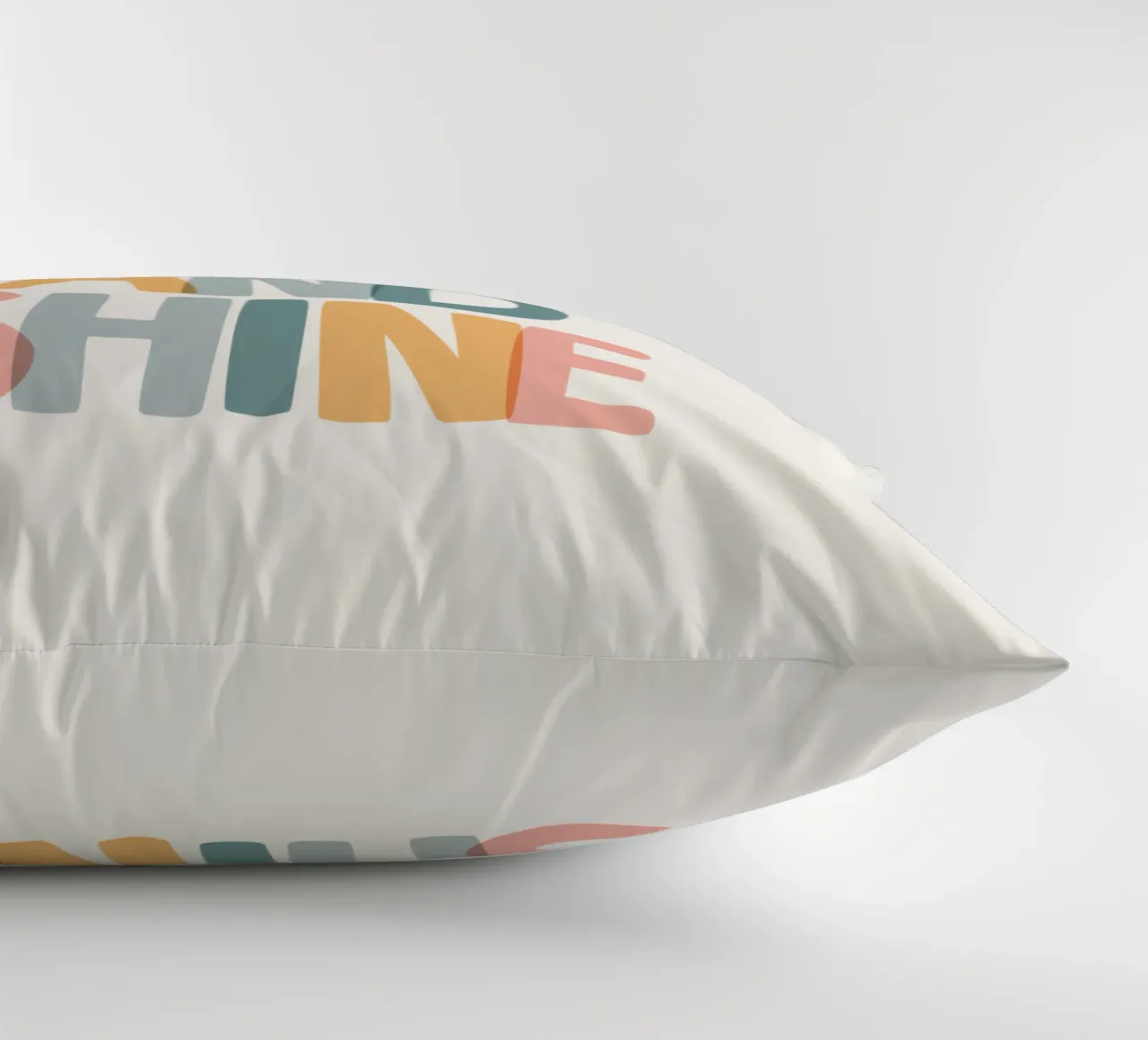 Rise and Shine Optimistic Colourful Typography Print decorative cushion by THE MOTIVATED TYPE