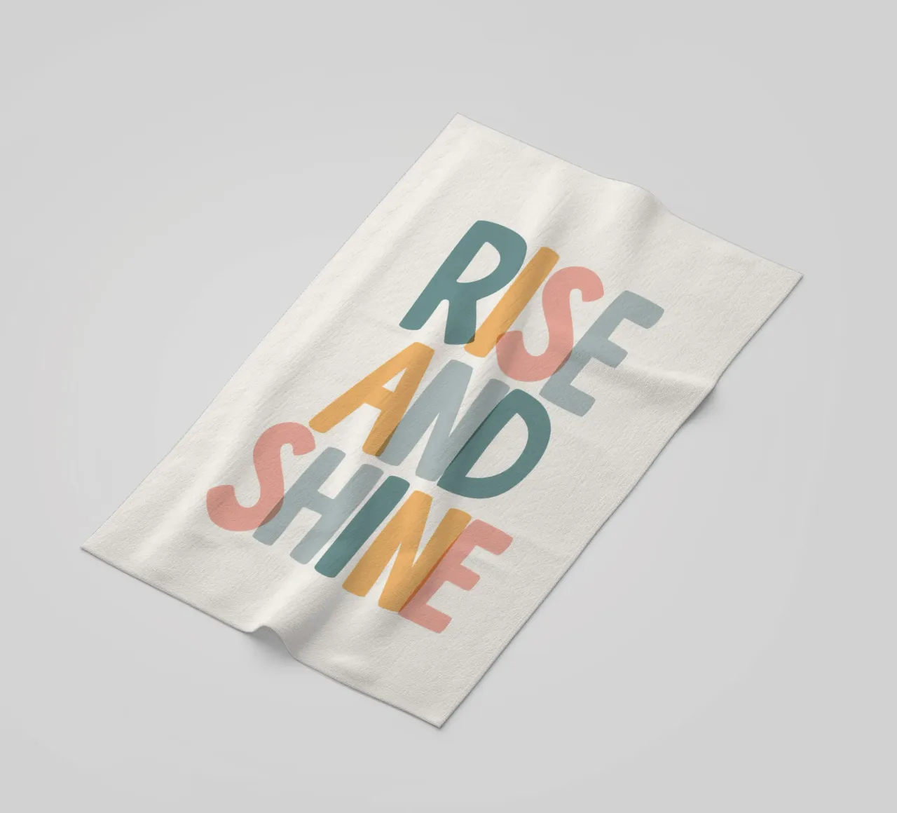 Rise and Shine Optimistic Colourful Typography Print beach towel by THE MOTIVATED TYPE