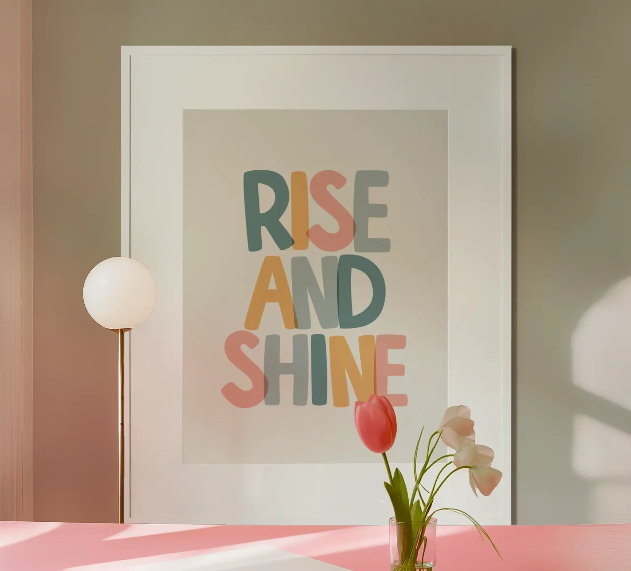 Rise and Shine Optimistic Colourful Typography Print hahnemühle by THE MOTIVATED TYPE