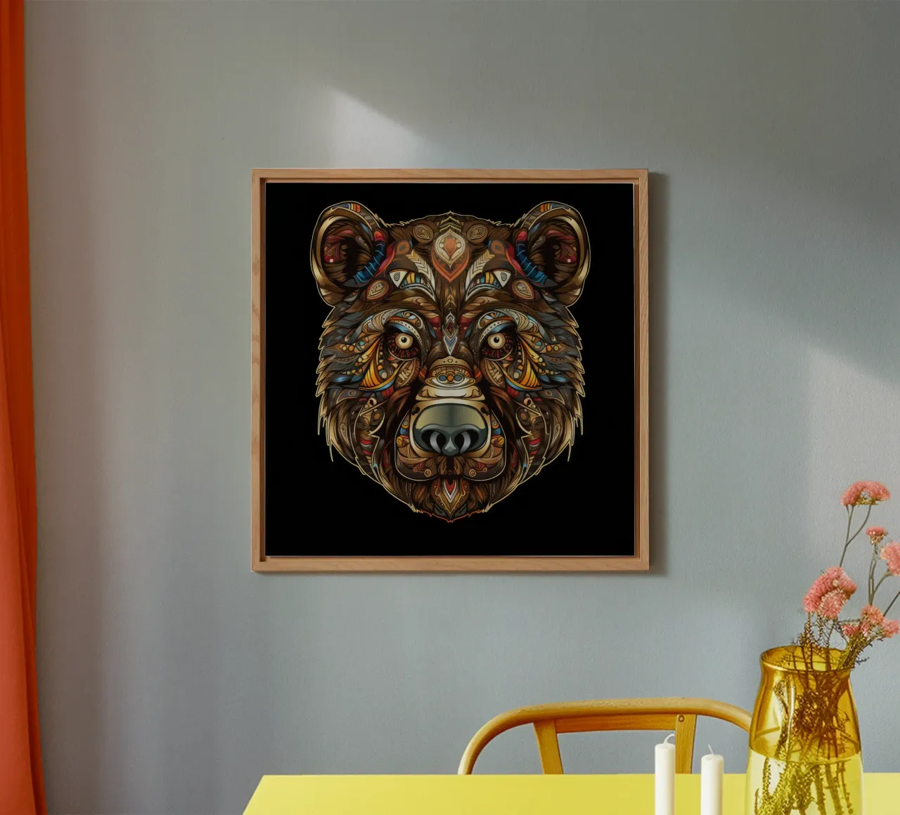 Tatoo Orso Marrone alluminio dibond da Animal Portraits