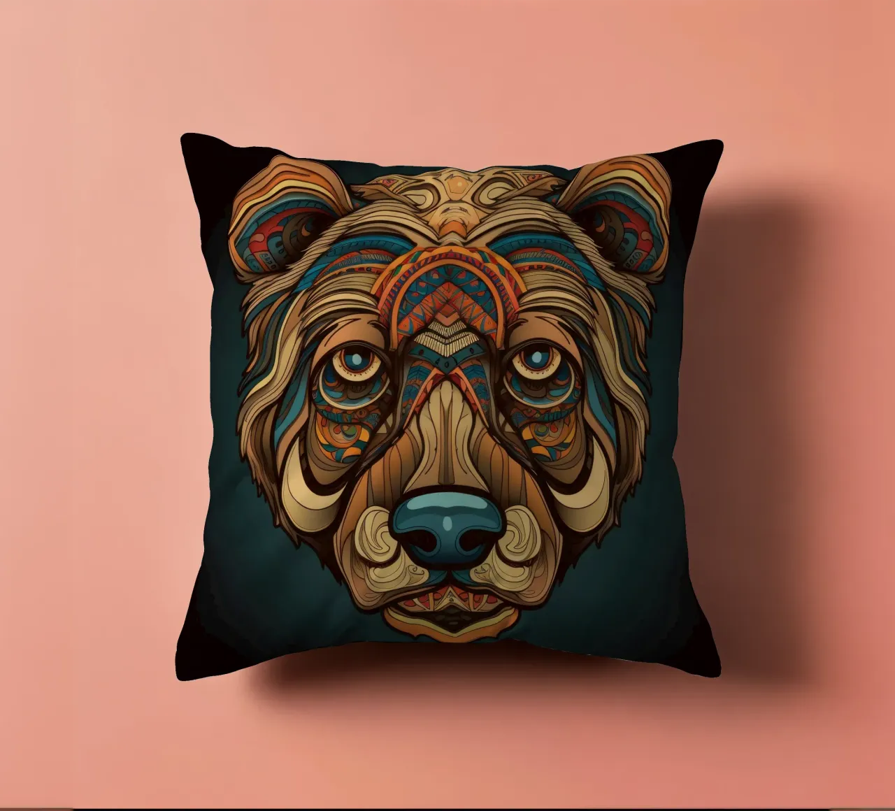 Tatoo Orso Marrone cuscino da Animal Portraits