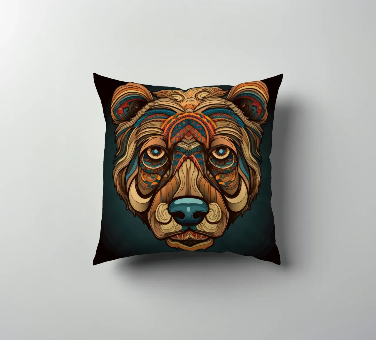Tatoo Orso Marrone cuscino da Animal Portraits