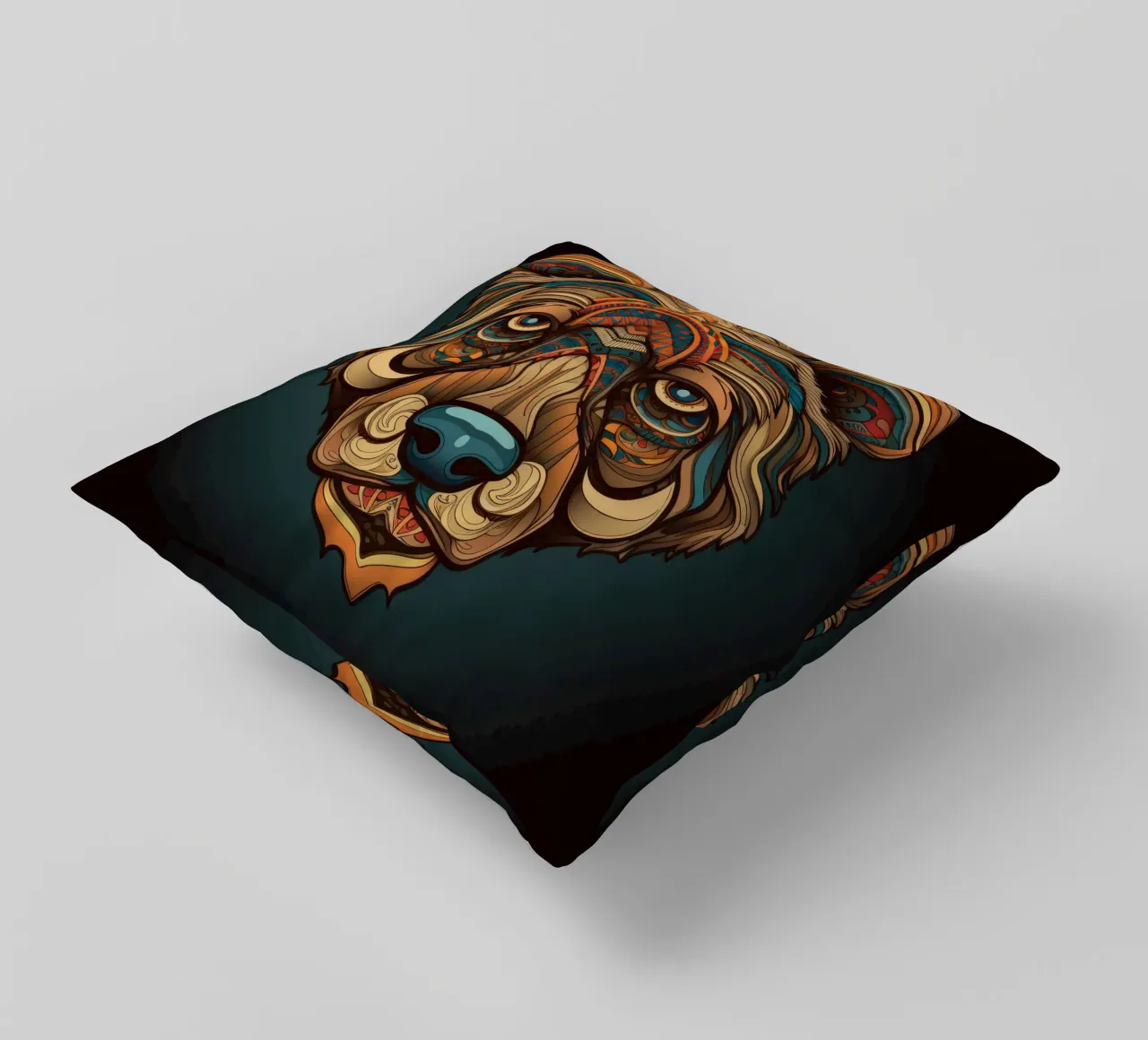 Tatoo Orso Marrone cuscino da Animal Portraits