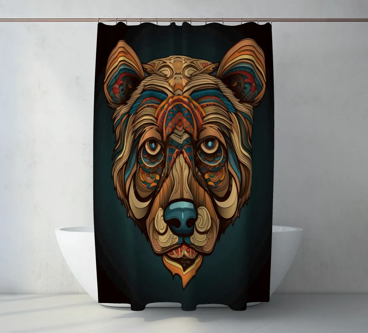 Tatoo Orso Marrone tenda da doccia da Animal Portraits