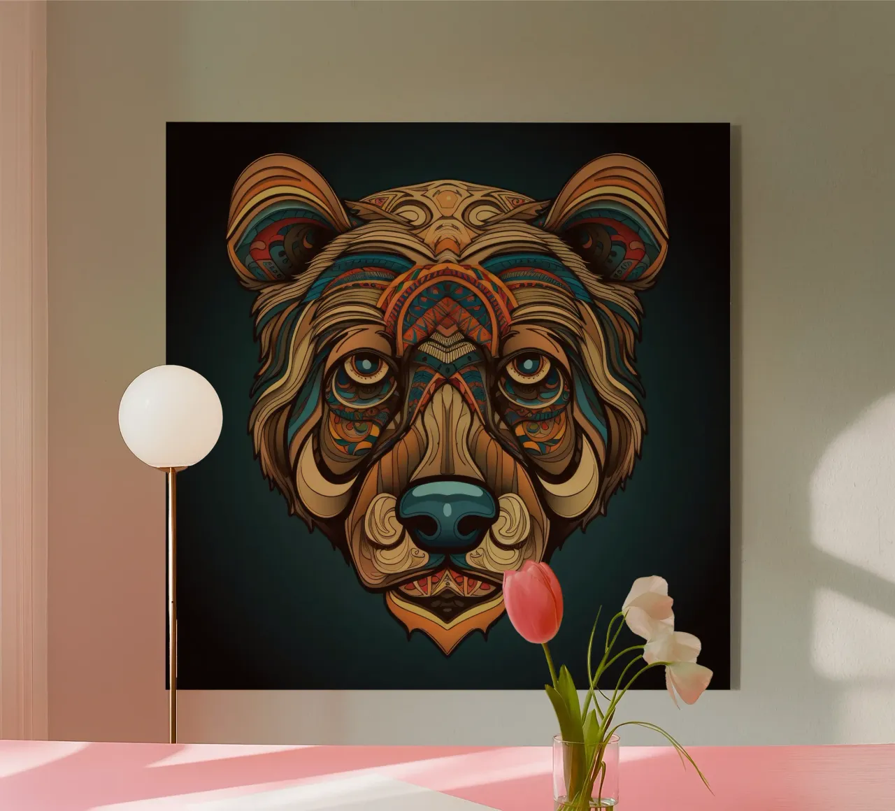 Tatoo Orso Marrone plexiglass da Animal Portraits