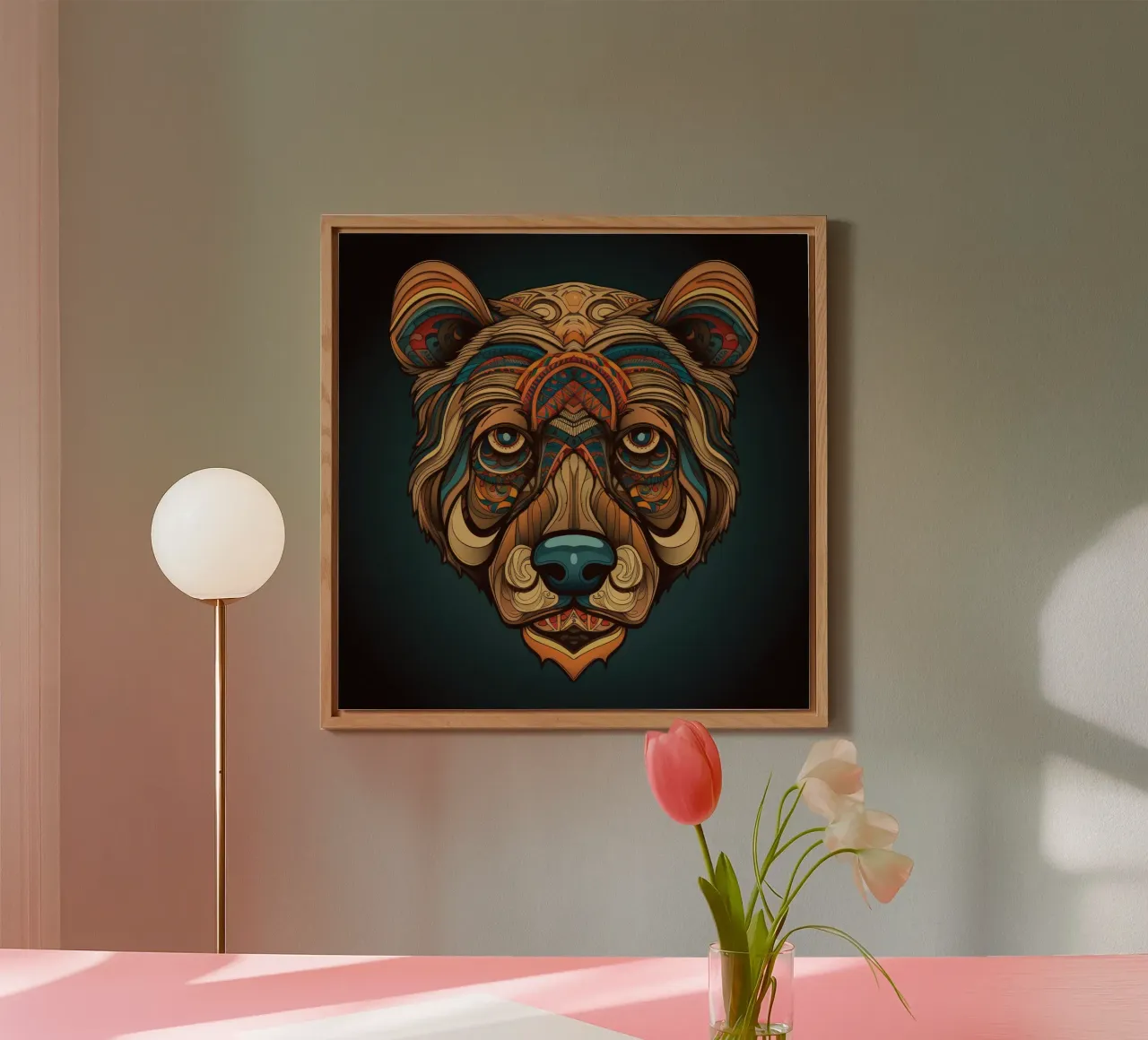 Tatoo Orso Marrone alluminio dibond da Animal Portraits