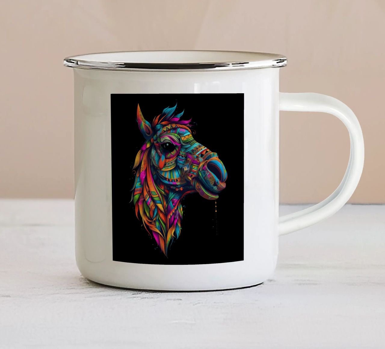 Tatoo Camel tazza in smalto da Animal Portraits