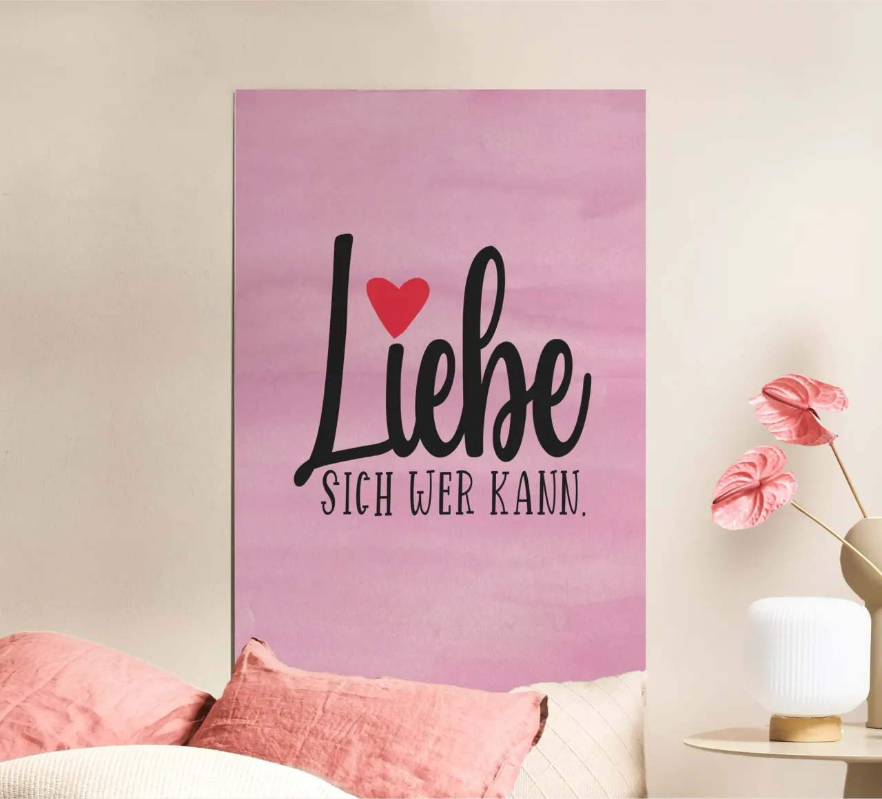 LIEBE sich wer kann poster con telaio in alluminio da maramirage