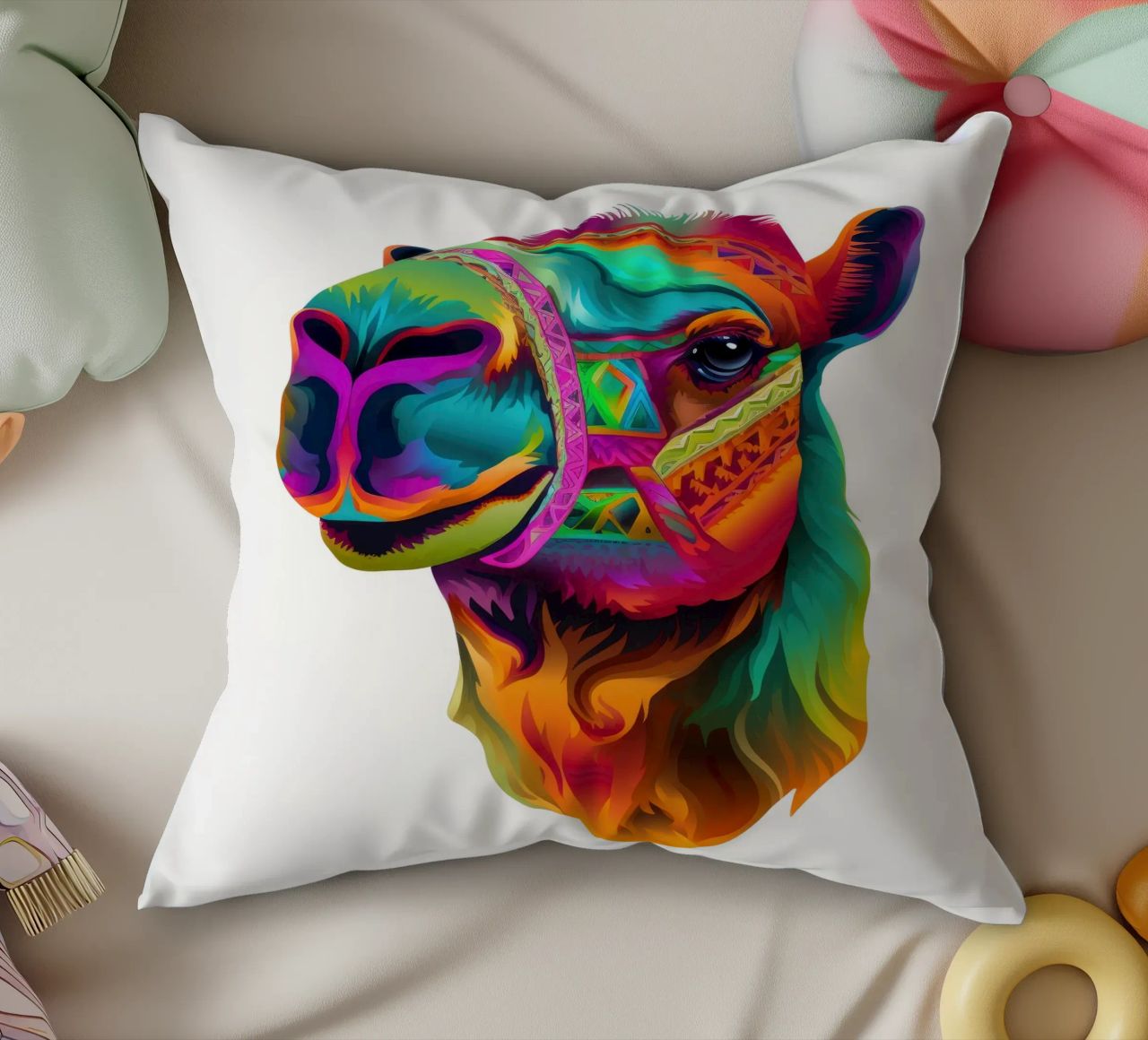 Tatoo Camel cuscino da Animal Portraits