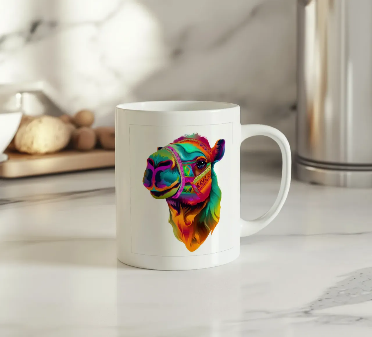 Tatoo Kamel Keramik Tasse von Animal Portraits