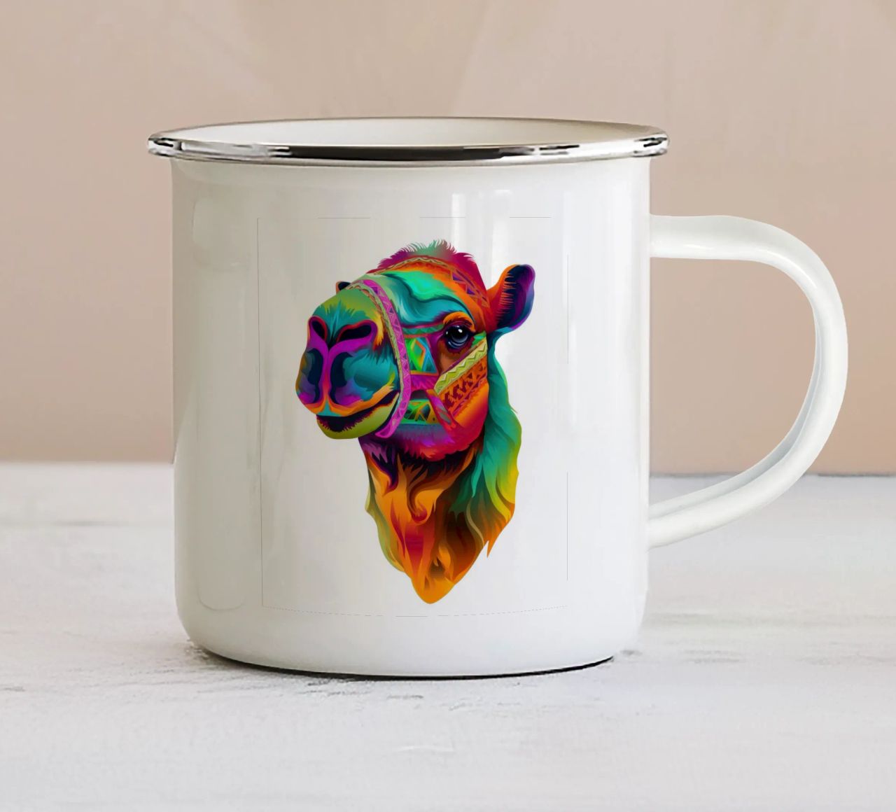 Tatoo Camel tazza in smalto da Animal Portraits