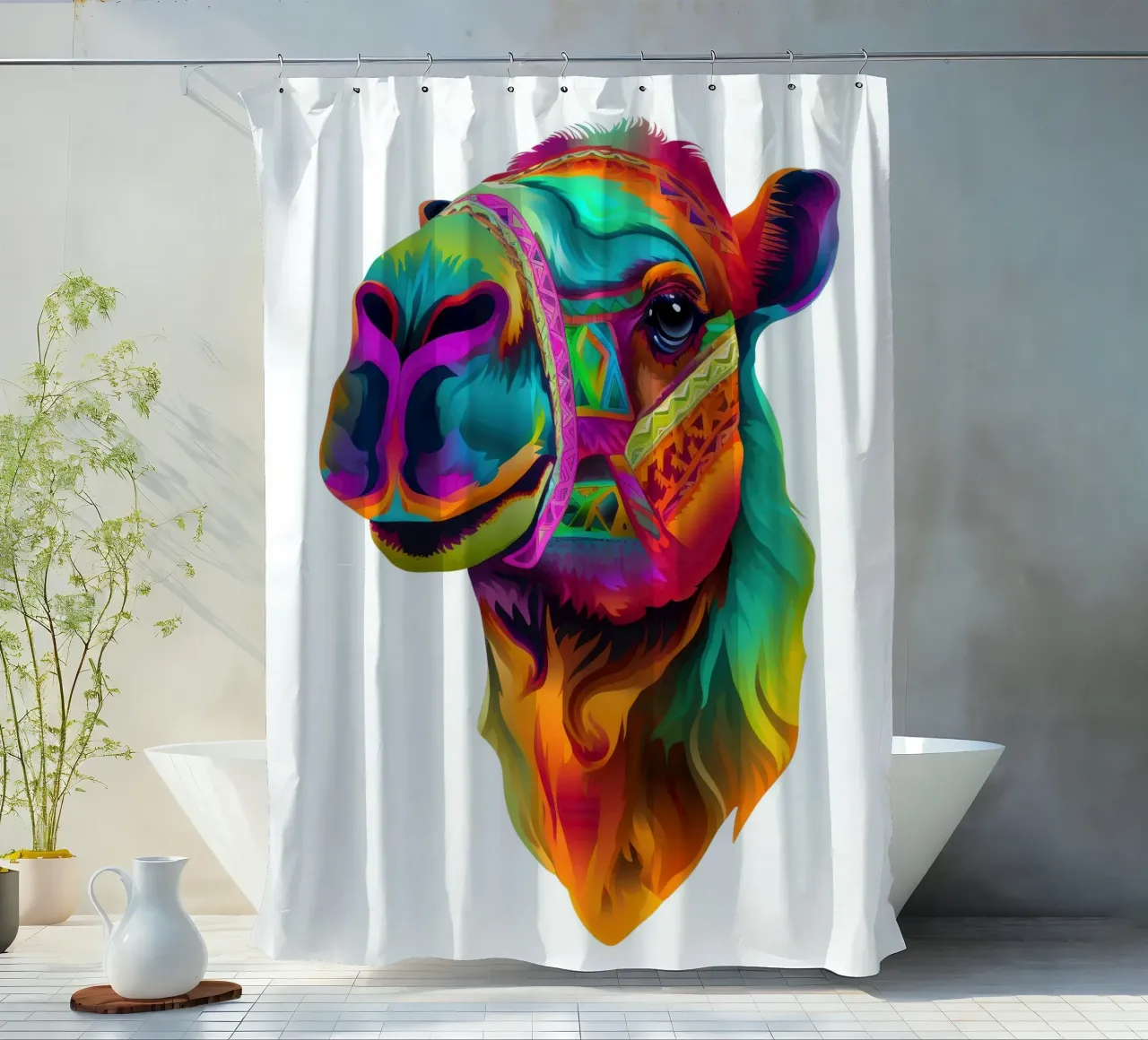 Tatoo Camel tenda da doccia da Animal Portraits