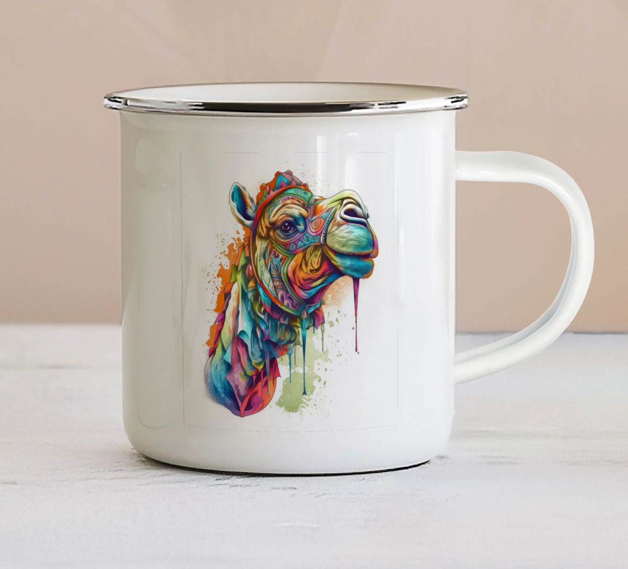 Tatoo Camel tazza in smalto da Animal Portraits