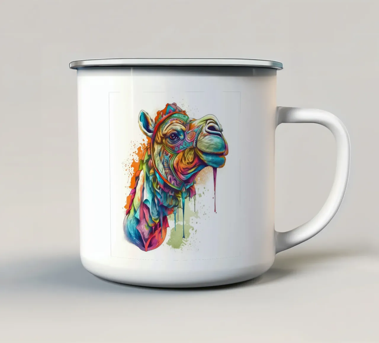 Tatoo Kamel Emaille Tasse von Animal Portraits