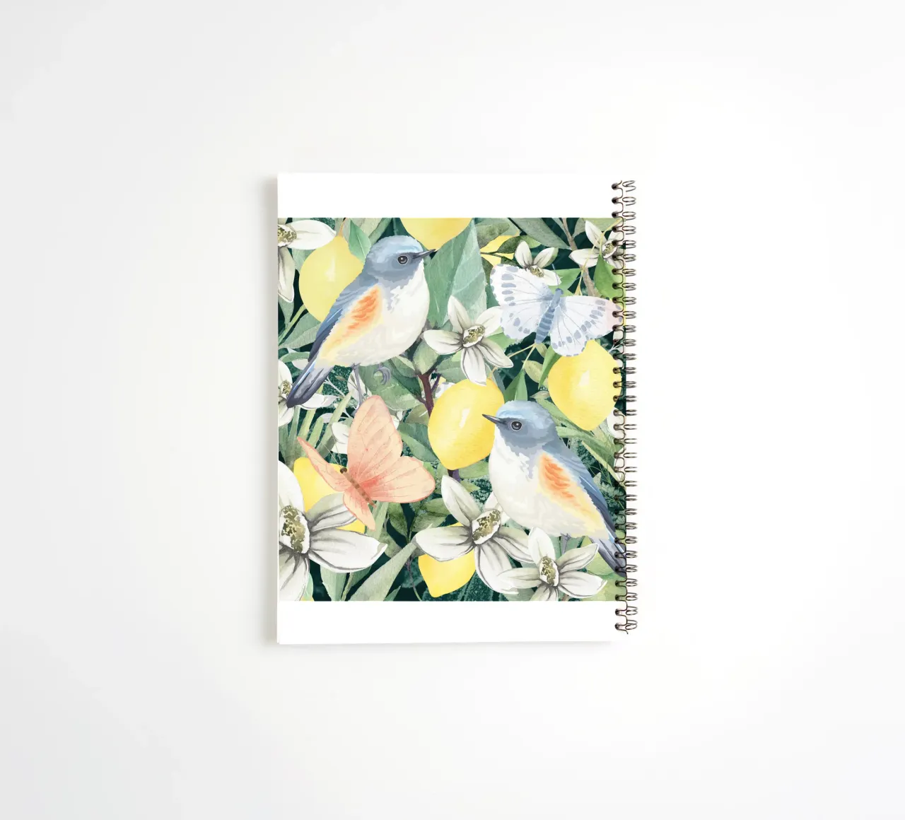 Birds in a Lemon Tree  and Flowers diario ad anelli da lovely lines