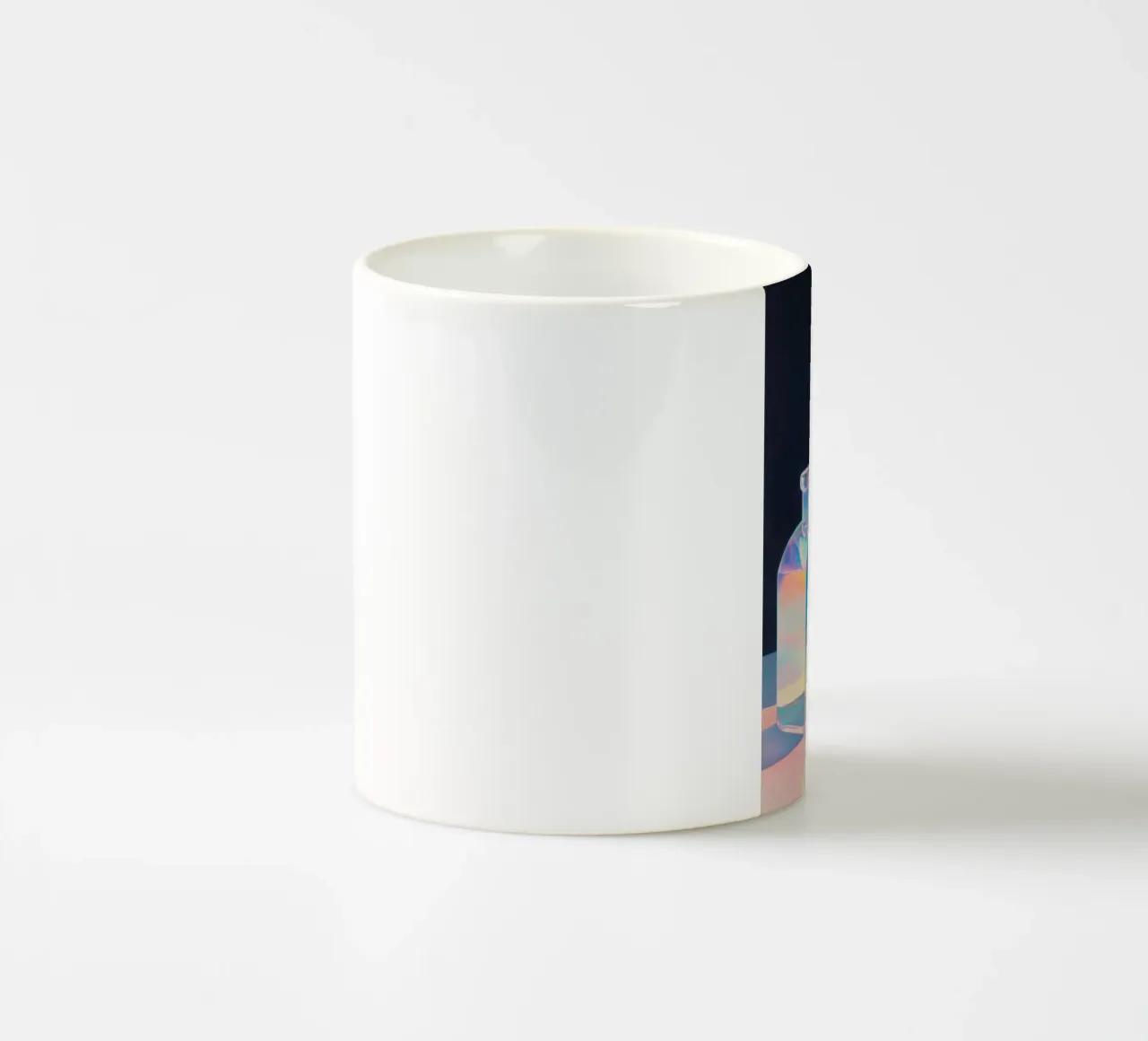 Bottiglie di vetro arcobaleno iridescente tazza in ceramica da Melloi Art Print