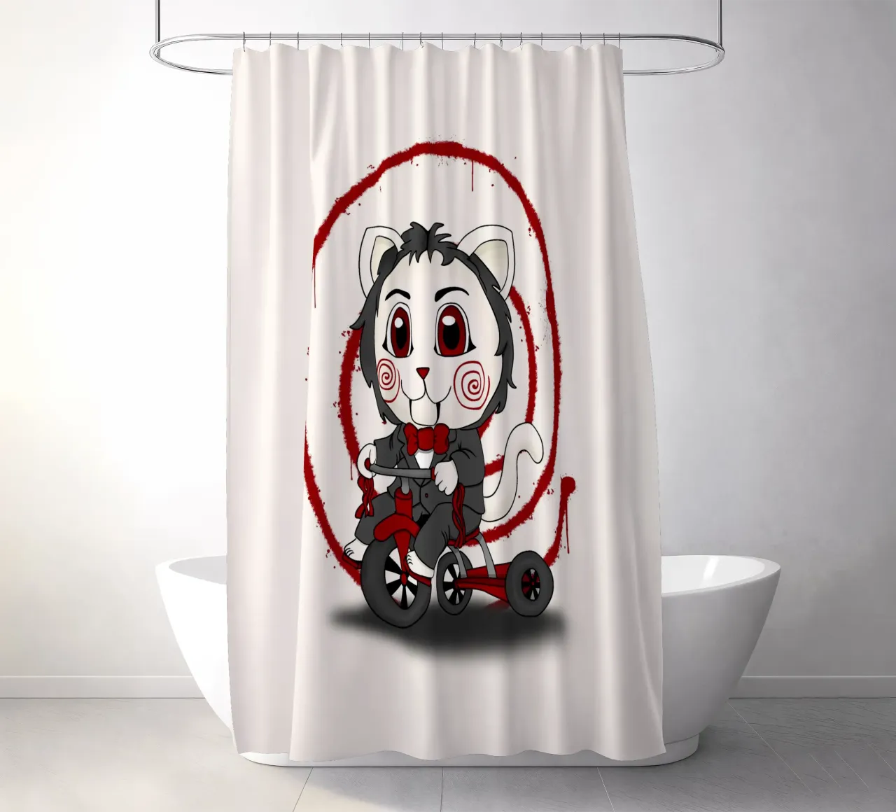 Kittysaw shower curtain by Loobs